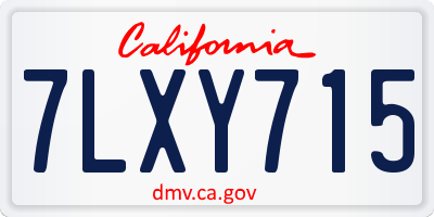 CA license plate 7LXY715