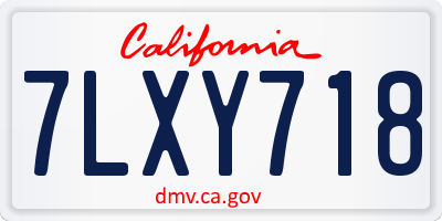 CA license plate 7LXY718