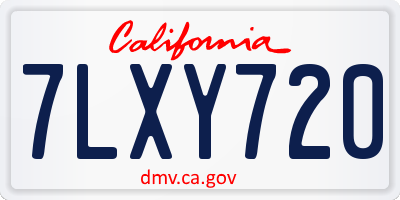 CA license plate 7LXY720
