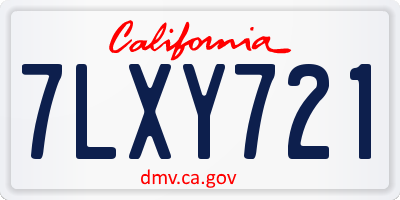 CA license plate 7LXY721