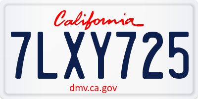 CA license plate 7LXY725