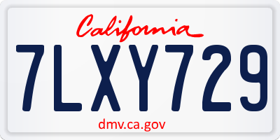 CA license plate 7LXY729