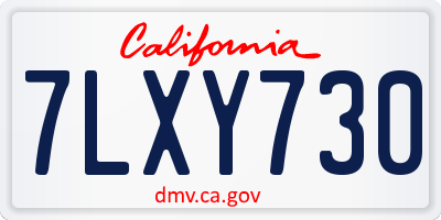 CA license plate 7LXY730