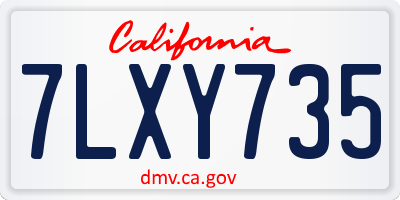 CA license plate 7LXY735