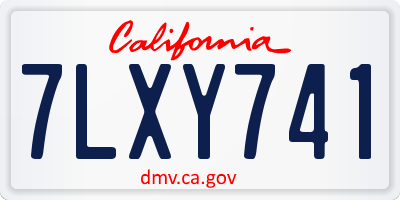 CA license plate 7LXY741