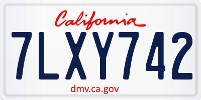 CA license plate 7LXY742