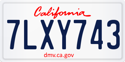 CA license plate 7LXY743