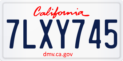 CA license plate 7LXY745