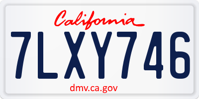 CA license plate 7LXY746
