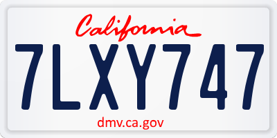 CA license plate 7LXY747