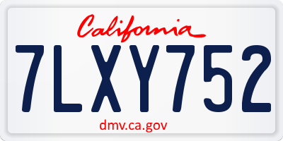 CA license plate 7LXY752