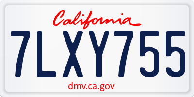 CA license plate 7LXY755