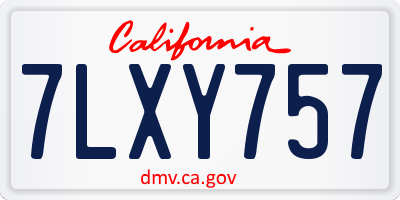 CA license plate 7LXY757