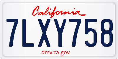 CA license plate 7LXY758