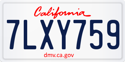 CA license plate 7LXY759