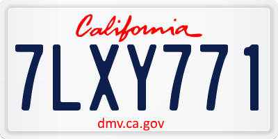 CA license plate 7LXY771