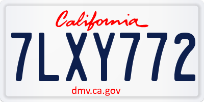 CA license plate 7LXY772