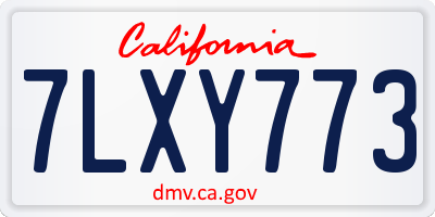 CA license plate 7LXY773