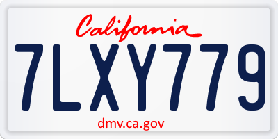 CA license plate 7LXY779