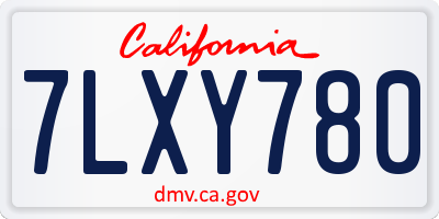 CA license plate 7LXY780