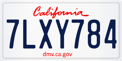 CA license plate 7LXY784
