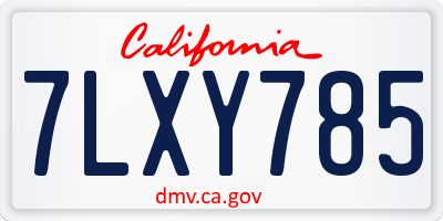 CA license plate 7LXY785