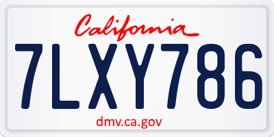 CA license plate 7LXY786