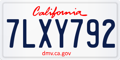 CA license plate 7LXY792