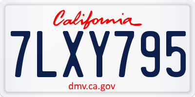 CA license plate 7LXY795