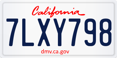 CA license plate 7LXY798