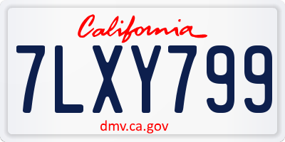 CA license plate 7LXY799