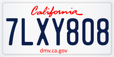CA license plate 7LXY808