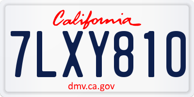 CA license plate 7LXY810