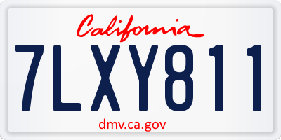 CA license plate 7LXY811