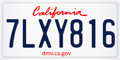 CA license plate 7LXY816