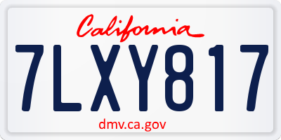 CA license plate 7LXY817