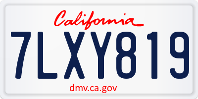 CA license plate 7LXY819