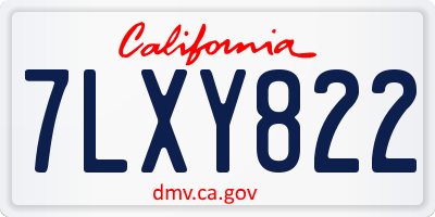 CA license plate 7LXY822