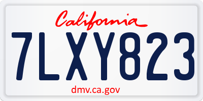 CA license plate 7LXY823