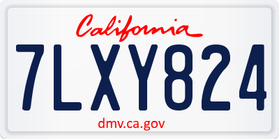 CA license plate 7LXY824