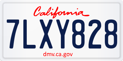 CA license plate 7LXY828