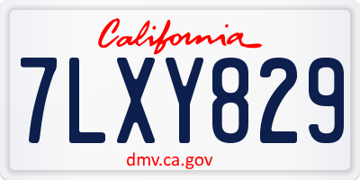 CA license plate 7LXY829