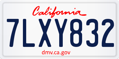 CA license plate 7LXY832