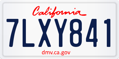 CA license plate 7LXY841