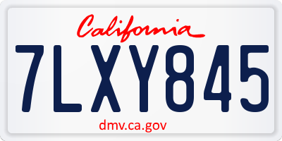 CA license plate 7LXY845