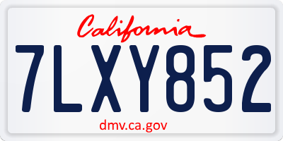 CA license plate 7LXY852