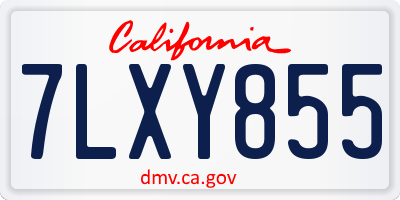 CA license plate 7LXY855