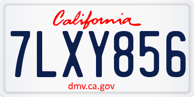 CA license plate 7LXY856