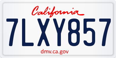 CA license plate 7LXY857