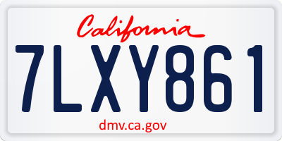 CA license plate 7LXY861